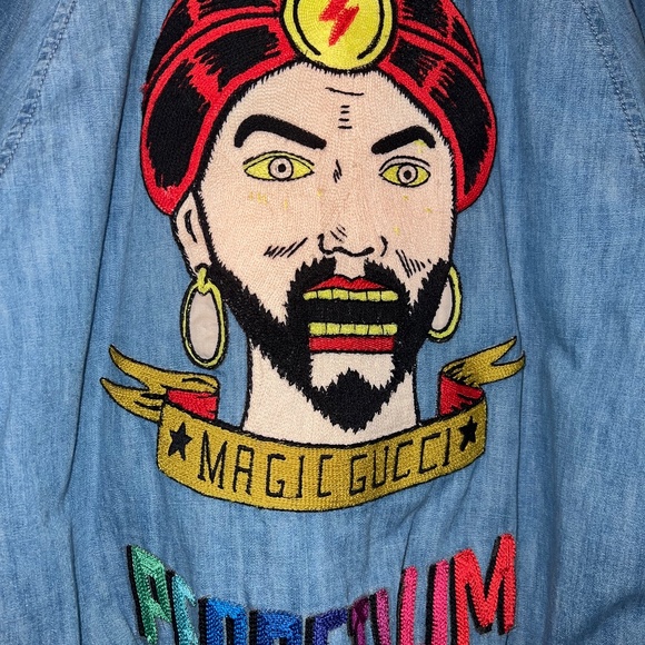 Gucci - Privilegium Perpetuum "Zoltar" - Denim Chambray Bomber Jacket Size 44/S - Picture 12 of 16
